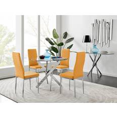 Glasses Chairs Novara Clear Tempered Glass 100cm Kitchen Chair