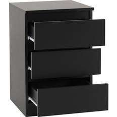 SECONIQUE Walker Black Bedside Table 40x40cm 2pcs