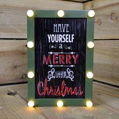 Green Decorations Festive 22cm 15cm led Light Up Chalk Board Christmas Message Decoration