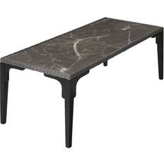 Rotin Tables de Jardin tectake Table En Rotin Foggia 196x87x76 cm - Gris