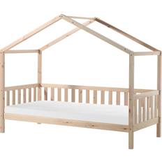 Lits bébé Vipack Cabane & Barrière Dallas II 90 x 200 cm Naturel 35.4x78.7"