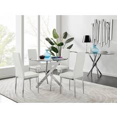 Glasses Chairs Novara Clear Tempered Glass 100cm Kitchen Chair