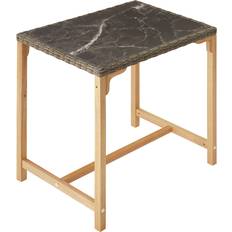 Rotin Tables de Jardin tectake Table De Bar En Rotin Kutina 96 x 65 x 100 cm - Marron Naturel