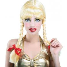 Multicolour Long Wigs Fancy Dress Bristol Novelty Pigtail Wig Blonde