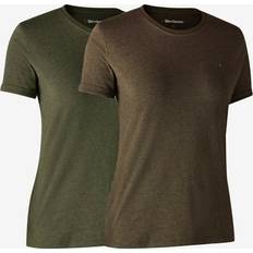 Braun - Jagd Oberteile Deerhunter Basic T-Shirt - Adventure Green/Brown