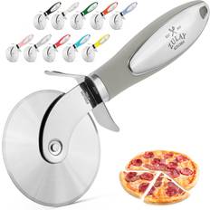 Gray Pizza Cutters Zulay Kitchen Large Wheel Pizza Cutter