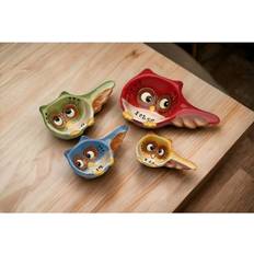 Ceramic Whimsical Owls Spoons Measuring Cup