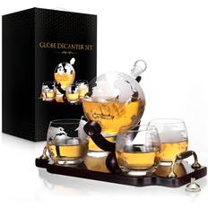 Whiskey decanter set Decanter Set World Etched Globe Decanter Whiskey Carafe