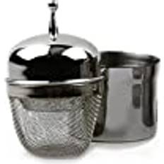 Gray Tea Strainers RSVP International 0.5-Cup Steel Mesh Floating Infuser Large Mesh Infuser Tea Strainer