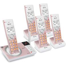 Landline Phones AT&T CL82557 5 Handset Answering System with Caller ID Announce Rose Gold