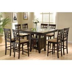 9 piece square dining set Coaster Clanton Cappuccino 9-piece Dining Set