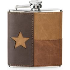 Foster & Rye Leather Texas Flask Stainless Steel Wayfair Brown/Gray Hip Flask