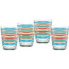 Orange Whiskey Glasses Fiesta Stripes 14-Ounce DOF Double Old Whiskey Glass