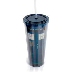 Underground Toys Tardis 22 Oz Acrylic Travel Tumbler With Lid & Straw Taza de viaje