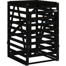 Black - Wood Outbuildings vidaXL Wheelie Bin Storage Wood Pine (Building Area )