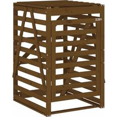 VidaXL Træ Udhuse vidaXL Skraldespandsskjuler 84x90x128,5 massivt fyrretræ brun (Areal )