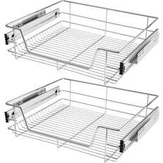 Küchenschränke tectake 2 Sliding wire baskets with drawer slides 60 cm