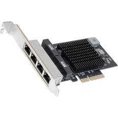 2.5 gigabit pcie Quad 2.5 Gigabit Ethernet PCI Express PCI-E Network Interface Card 10/100/1000/25000 Mbps RJ45 LAN Realtek RTL8125 Chipset