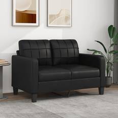 Konstläder Soffor vidaXL 2-Sitssoffa Svart 120 cm Konstläder Soffa