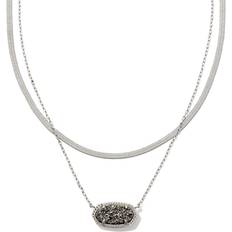 Men - Platinum Necklaces Kendra Scott Elisa Herringbone Multi Strand Necklace