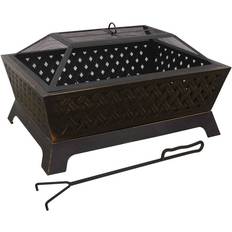 35" Rectangular Outdoor Fire Pit Antique Bronze Effect