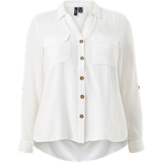 Vero Moda Woman Shirts Vero Moda Regular Fit Shirt Collar Curve Sleeves With Fold-up Shirt