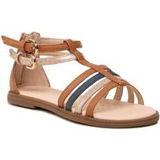 Girls - Leather Children's Shoes Geox Kids Karly Breathable Sandals Cognac 11.5