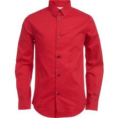 Boys - Red Shirts Calvin Klein Boys' Long Sleeve Slim Fit Dress Shirt - Button-down