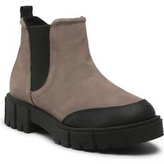 Suede Ankle Boots Caprice Women's Ankle Boot - Dk Taupe Nubuck