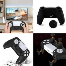 Ps5 controller cover 2-4 Pack Anti-Slip Silicone Cover Case PS5 Controller Soft Protective Rubber Black 2 Pack