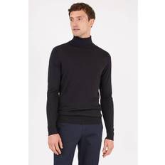 Sunspel Extra-Fine Merino Roll Neck - Black Men's