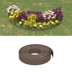 Bordes de Césped vidaXL Borduras de jardín 5 uds polietileno marrón 10 m 10 cm