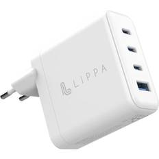 12v 23 a Lippa 100W 3 x USB-C PD & USB-A QC GaN Wall Charger White Leverantör, 2-3 vardagar leveranstid ETA eget lager 02-10-2023