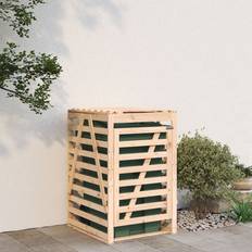 Bruin Opbergplaatsen voor Kliko's vidaXL Containerberging 84 x 90 x 128,5 cm Massief Grenenhout