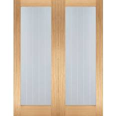 Tree Coloured Interior Doors LPD Mexicano Glazed Unfinished Oak 1 Lite Interior Door (x)