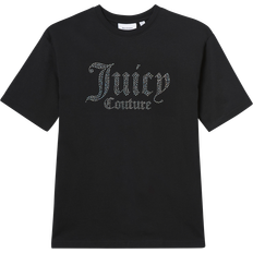 Juicy Couture Black Tops Juicy Couture Youths Diamante T-Shirt Black