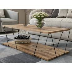 Ljusfors 120 cm Med Förvaring Hylla Natur Svart Svart