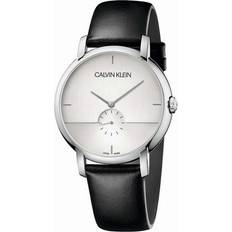 Calvin Klein K9H2X1C6 Established Sølvfarvet/Læder Ø43 mm