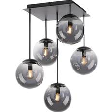 Vetro Plafoniere JUST LIGHT Big Widow Black/Smoky Grey/Transparent Ceiling Flush Light 16cm