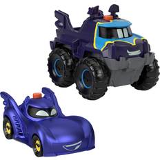 Fisher-Price Bilkøretøj Fisher-Price Batman Batwheels the Batmobile and Buff the Bat-Truck 1:55 Scale Light-Up Racers Vehicle 2-Pack