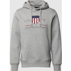 Gant Herr Archive Shield Hoodie - Grå Melange