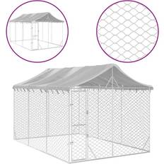 vidaXL 2.5 m Outdoor Dog Kennel Dog House Roof Dog Cage