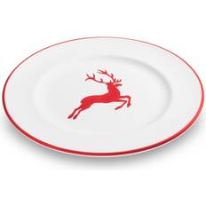 Ceramic - Red Dessert Plates Rubinroter Hirsch, Gourmet Kleinerer Teller