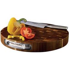 Global Acacia End Grain Round 4.5cm Chopping Board
