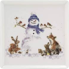 Royal Worcester Wrendale Tallrik Fyrkantig 18x18cm, Snowman Assiett