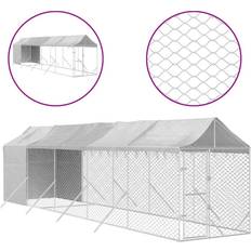 vidaXL 10 2.5 m Outdoor Dog Kennel Dog House with Roof Dog Cage