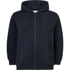 Jack and jones hoodie Jack & Jones Plus Ensfarvet Hættetrøje Med Lynlås