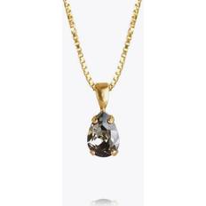Smycken Caroline Svedbom Petite Drop Necklace Gold Black Diamond