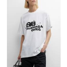 Balenciaga Oberteile Balenciaga Mittelgroßes Baumwoll-t-shirt Weiß