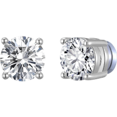 Philip Jones Magnetic Clip On Studs - Silver/Transparent